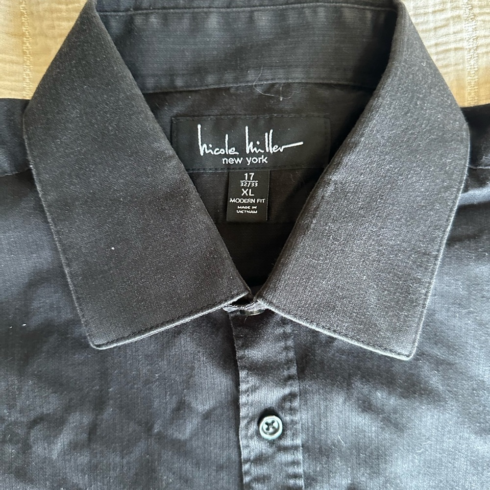 Nicole Miller Charcoal Men's Dress Shirt